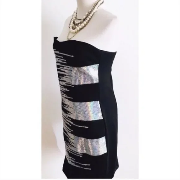 Nikibiki Bandage Bodycon Dress Sequins Black - Picture 6 of 6